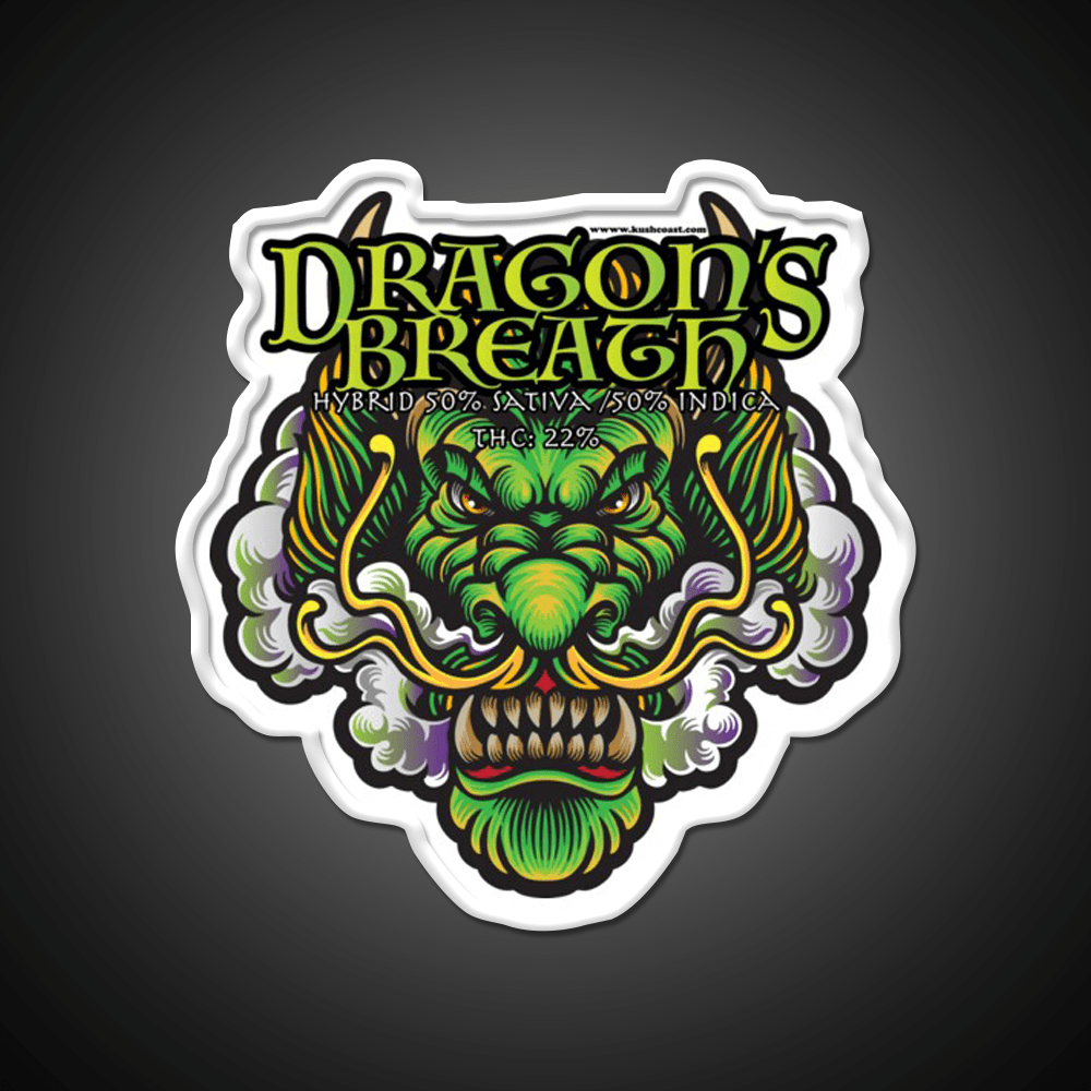 Dragons Breath Strain Art Hemp Inspired Green Leaf Led Neon Sign Rgb Color - Shineneon