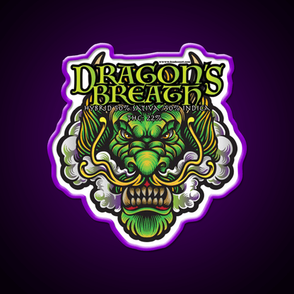 Dragons Breath Strain Art Hemp Inspired Green Leaf Led Neon Sign Rgb Color - Shineneon