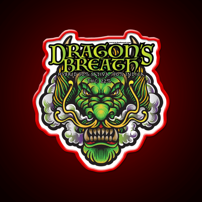 Dragons Breath Strain Art Hemp Inspired Green Leaf Led Neon Sign Rgb Color - Shineneon