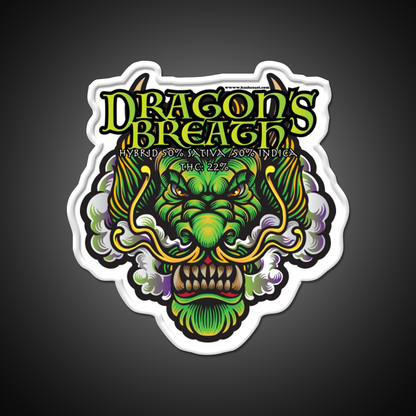 Dragons Breath Strain Art Hemp Inspired Green Leaf Led Neon Sign Rgb Color