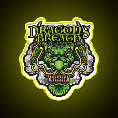Dragons Breath Strain Art Hemp Inspired Green Leaf Led Neon Sign Rgb Color