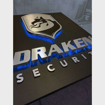 Draken Security 3D Backlit Channel Letters Led Light Sign - Shineneon