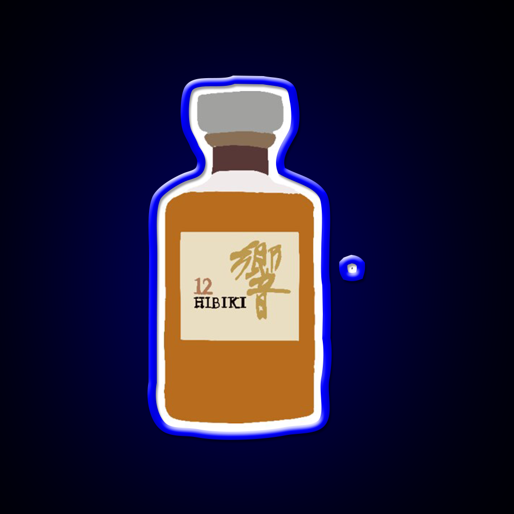 Drawn Hibiki 12 Whiskey Cocktail Bar Decor Led Neon Sign Rgb Color