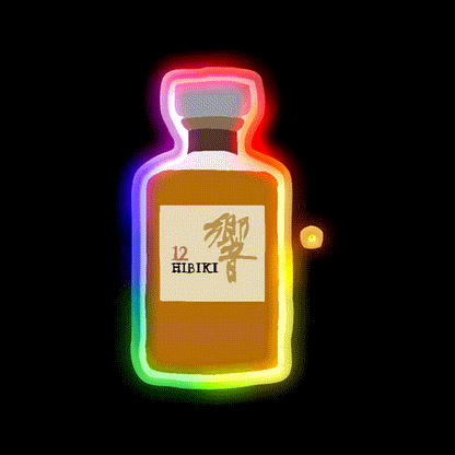 Drawn Hibiki 12 Whiskey Cocktail Bar Decor Led Neon Sign Rgb Color
