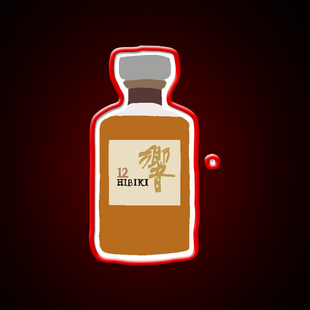 Drawn Hibiki 12 Whiskey Cocktail Bar Decor Led Neon Sign Rgb Color