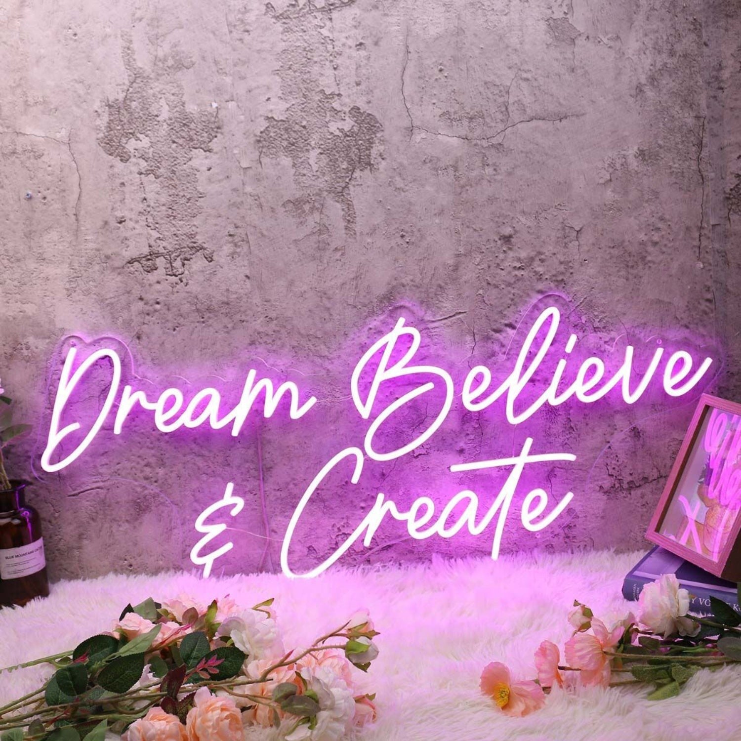 Dream Believe And Create Purple Led Neon Sign - Shineneon