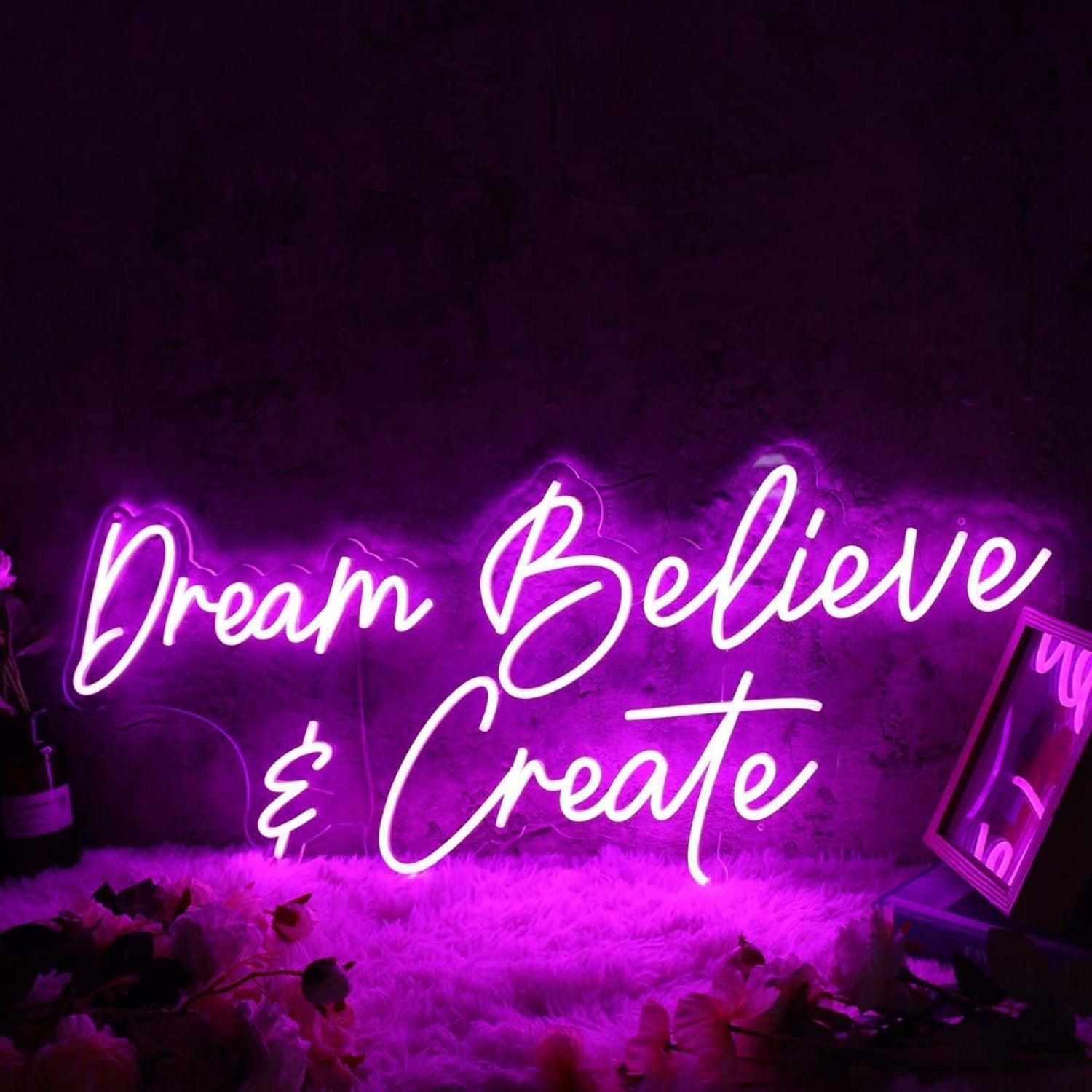 Dream Believe And Create Purple Led Neon Sign - Shineneon