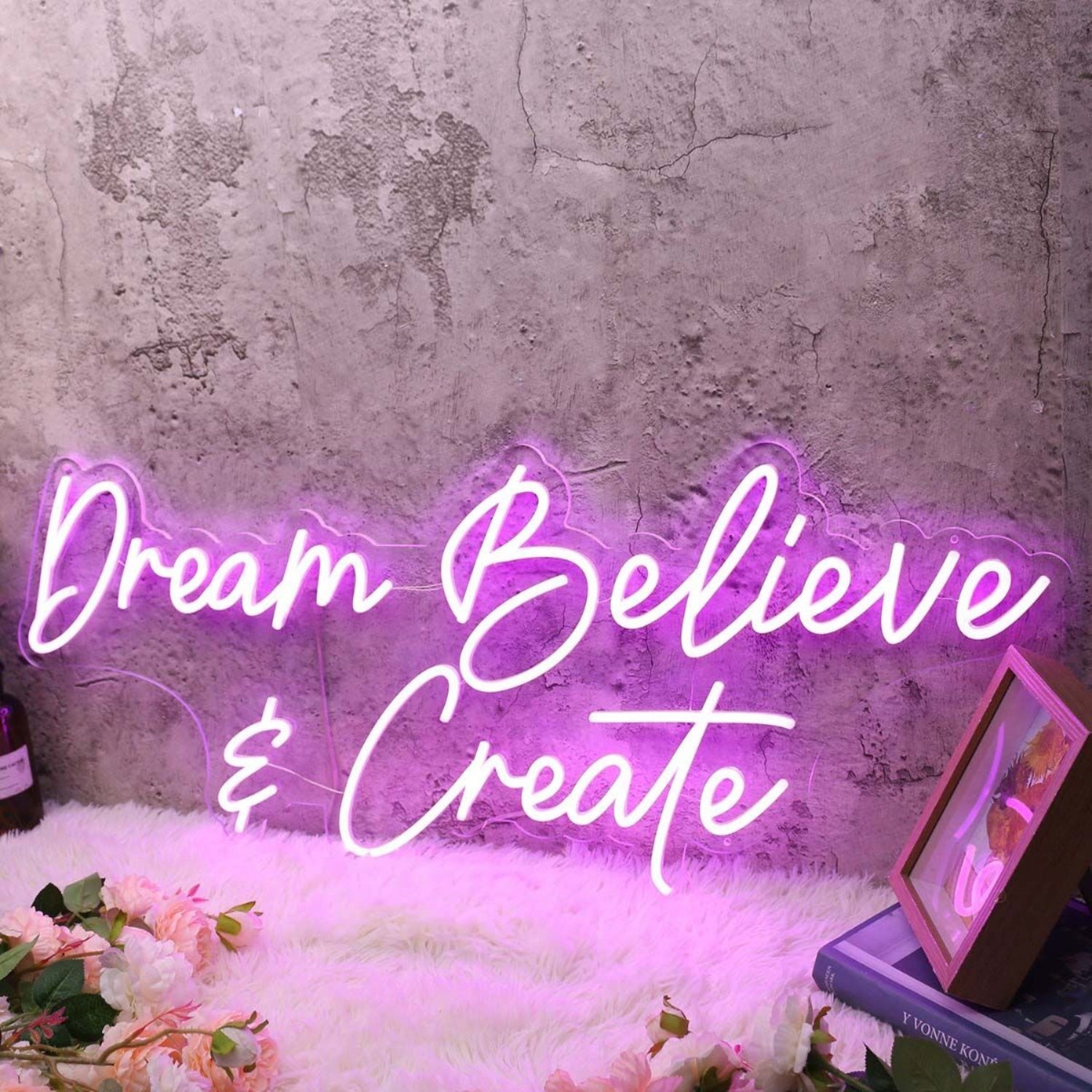 Dream Believe And Create Purple Led Neon Sign - Shineneon