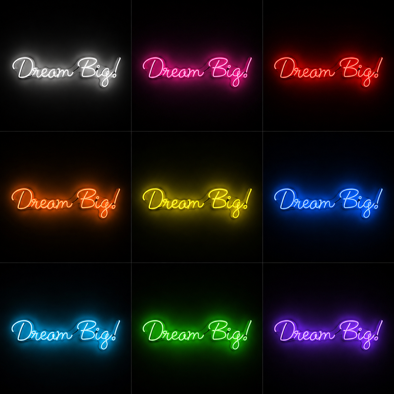 Dream Big LED Neon Sign - 05 Color Grid