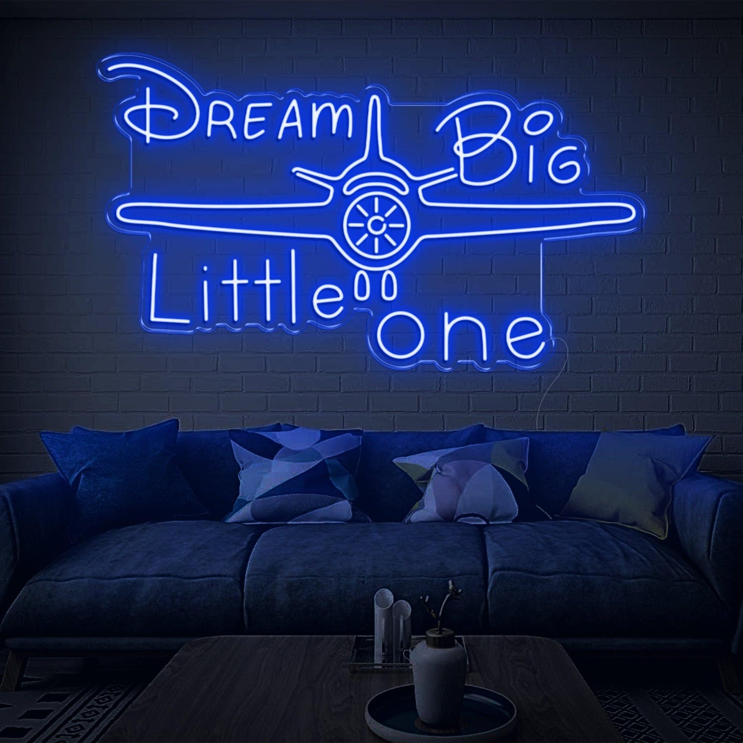 Dream Big Little One Pink Airplane Led Neon Sign For Kids Room Decor | Shineneon