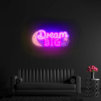 Dream Big Moon And Star Positivity Neon Signs For Sale - Shineneon
