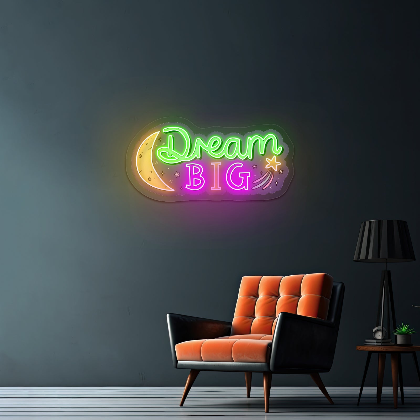 Dream Big Moon And Star Positivity Neon Signs For Sale
