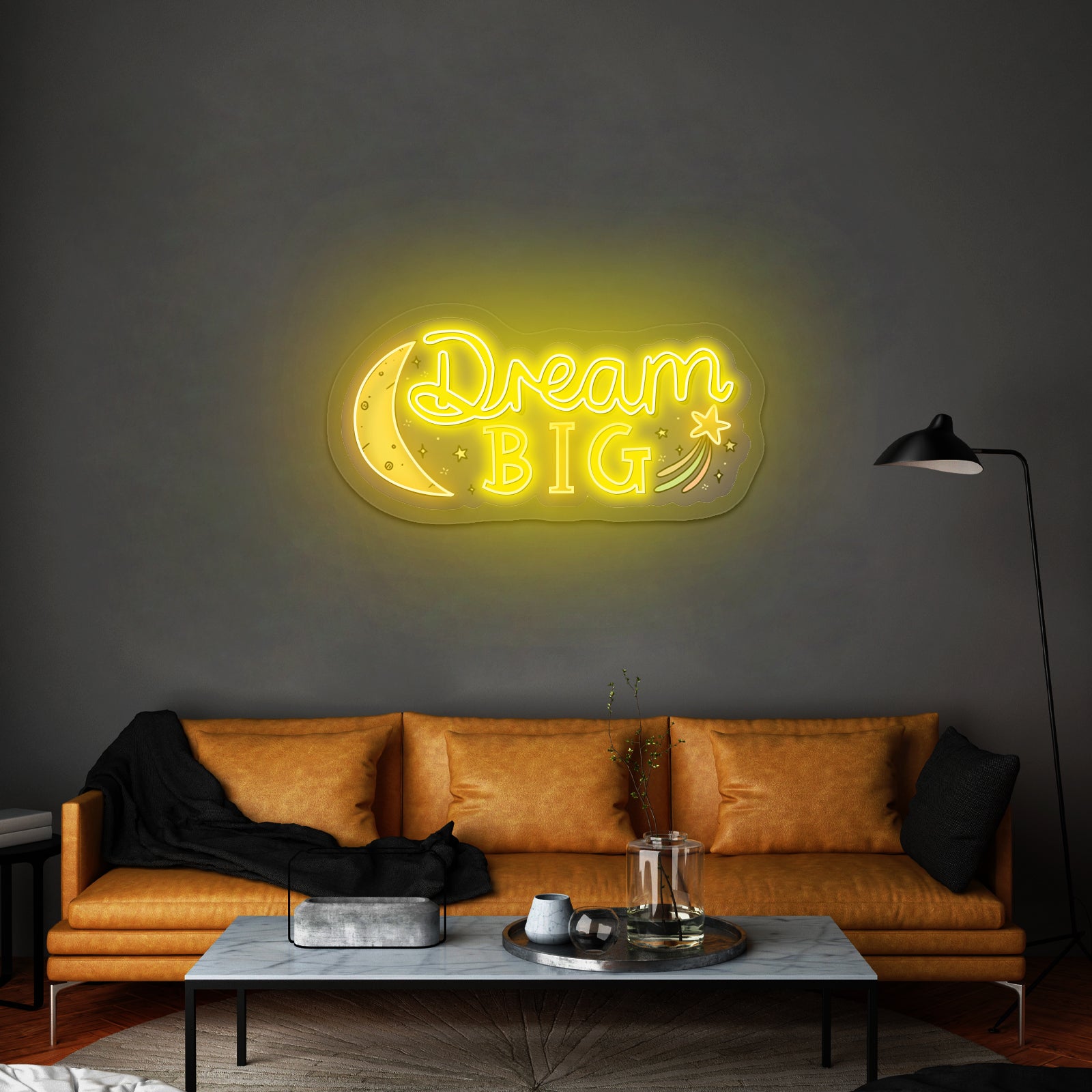 Dream Big Moon And Star Positivity Neon Signs For Sale