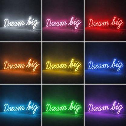 Dream Big Room Wall Light LED Neon Sign - 05 Color Grid