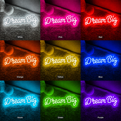 Dream Big Word Wall Light LED Neon Sign - 05 Color Grid