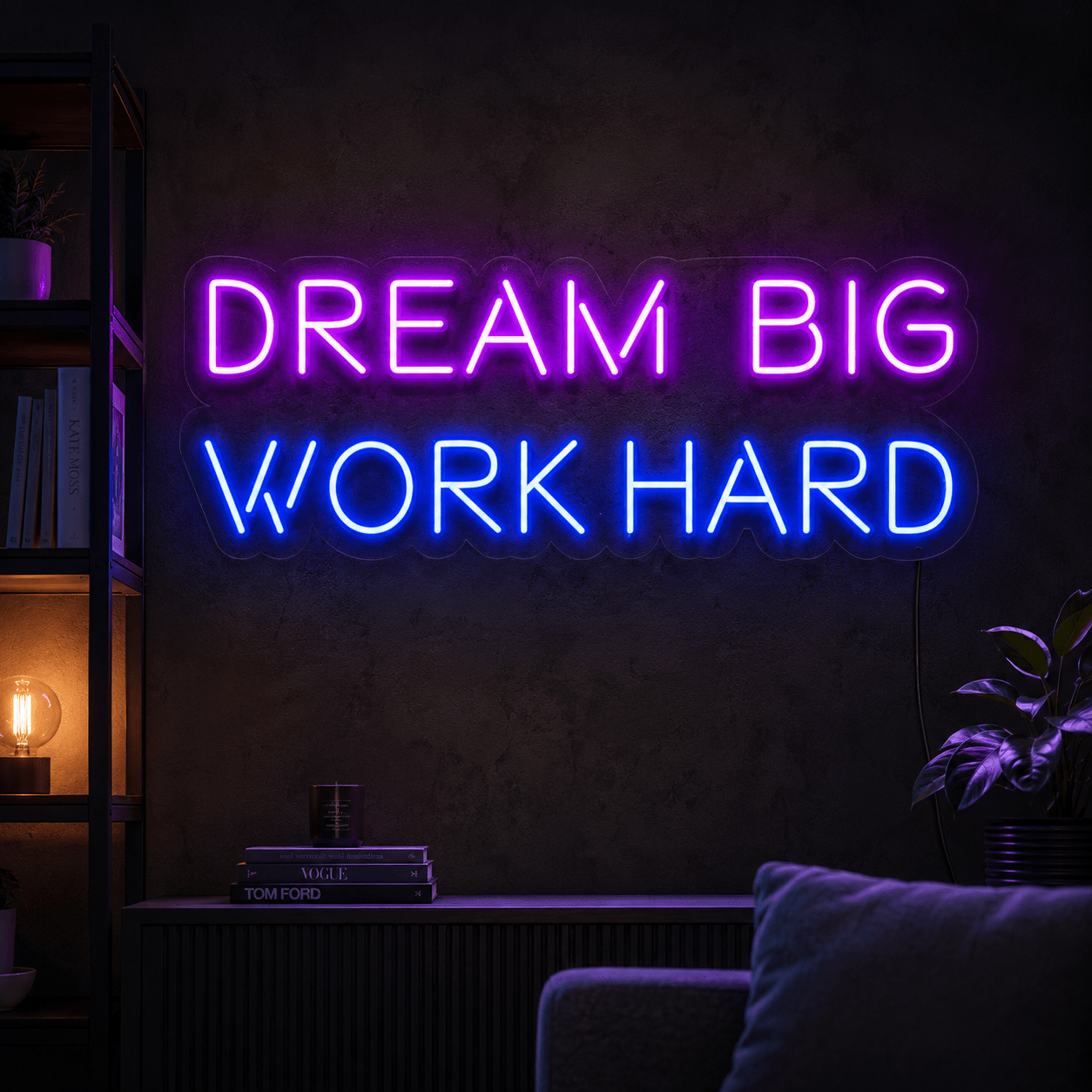 Dream Big Work Hard LED Neon Sign - Shineneon