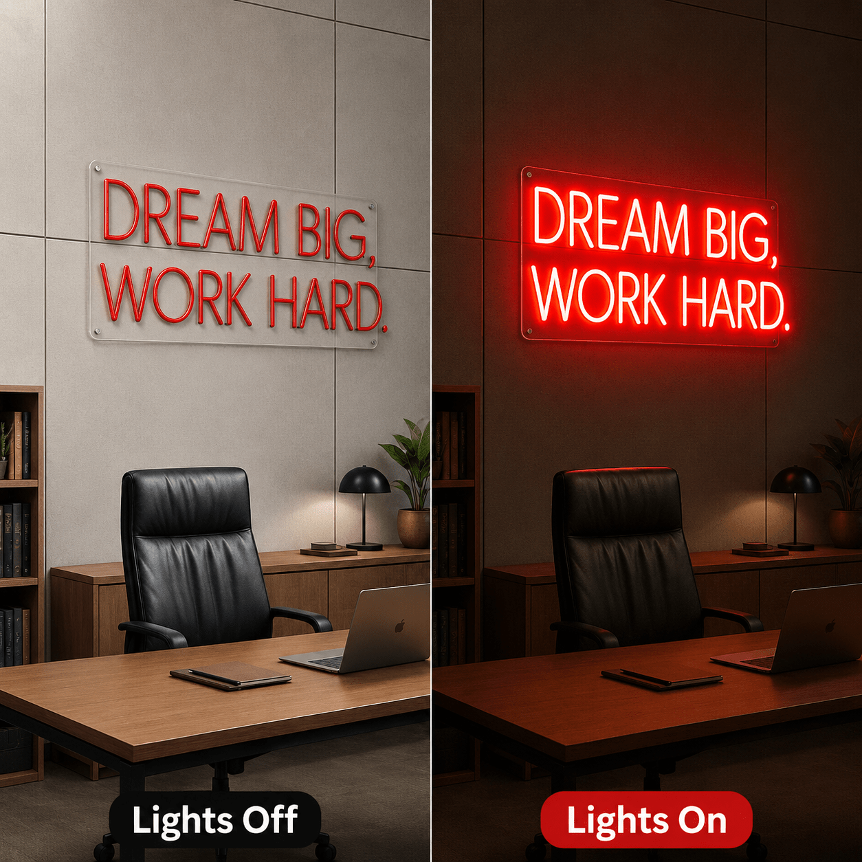 Dream Big Work Hard LED Neon Sign Home Wall Art - Shineneon