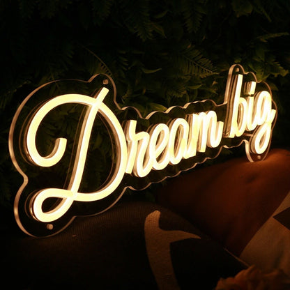 Dream Big Yellow Led Neon Sign - Shineneon