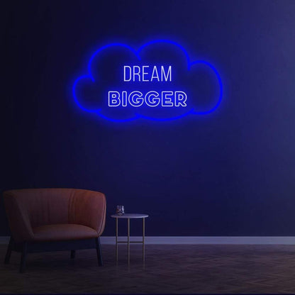 Dream Bigger Warm Yellow Cloud Led Neon Sign For Home Decor | Shineneon