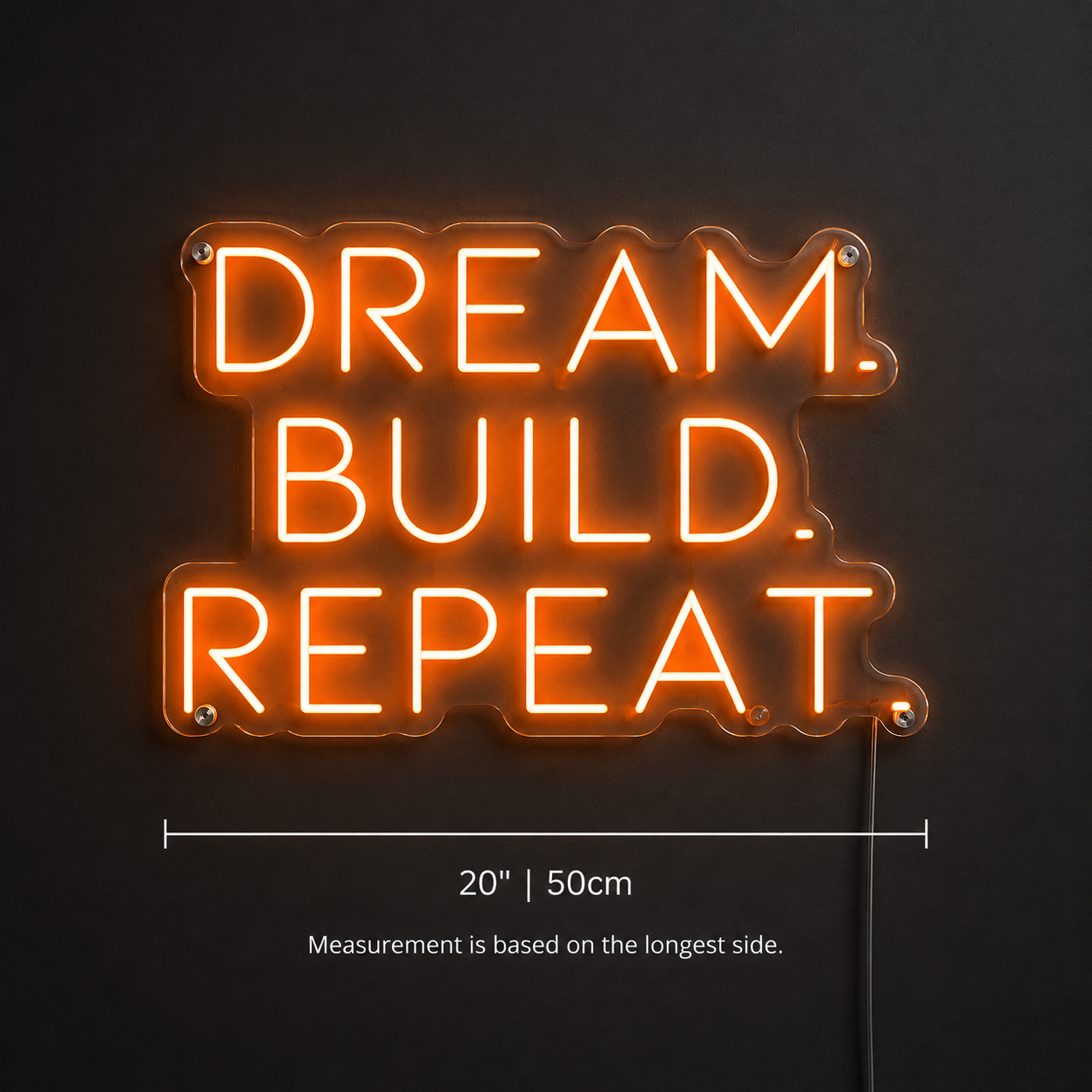 Dream Build Repeat Wall Decor LED Neon Sign - 04 Size Image