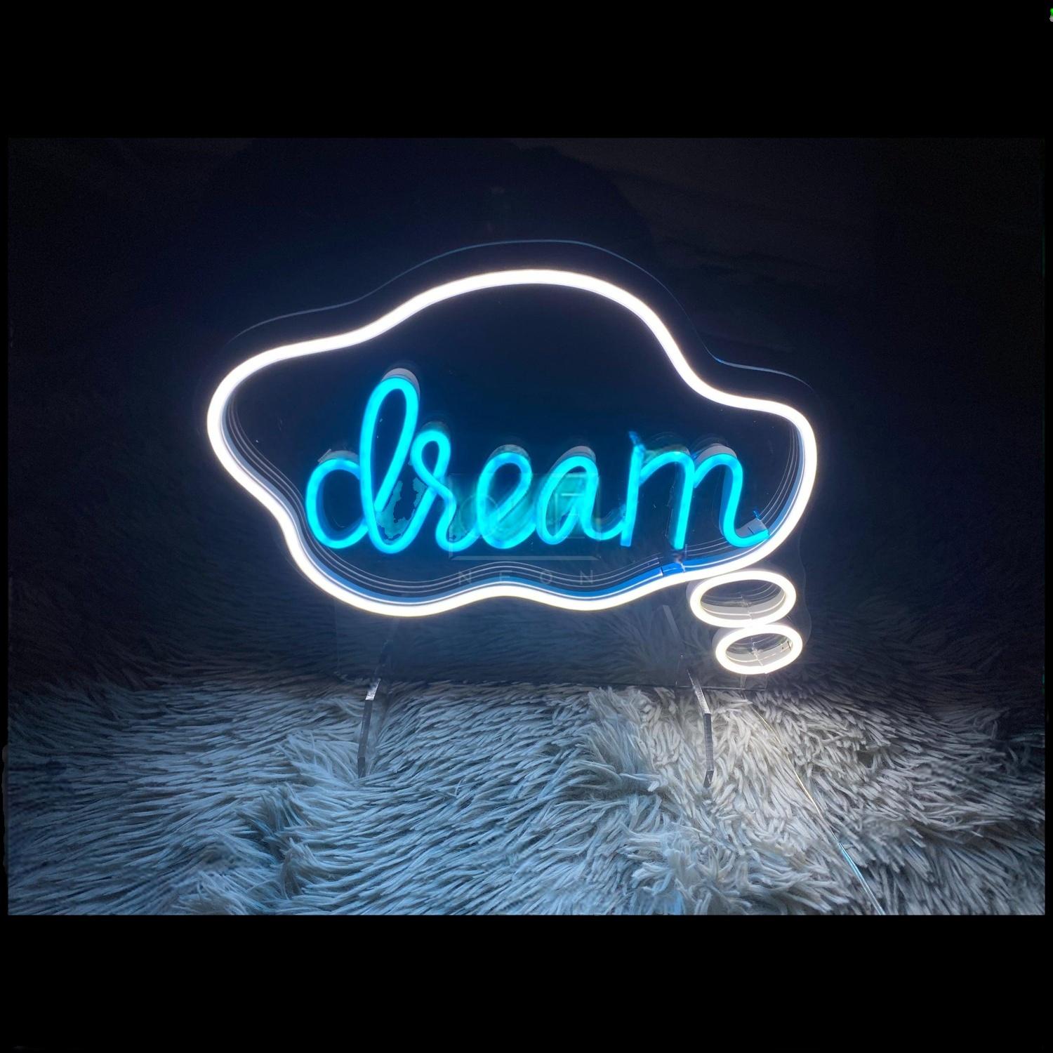 Dream Cloud And Bubble Blue And White Led Neon Sign For Bedroom Studio Decor | Shineneon