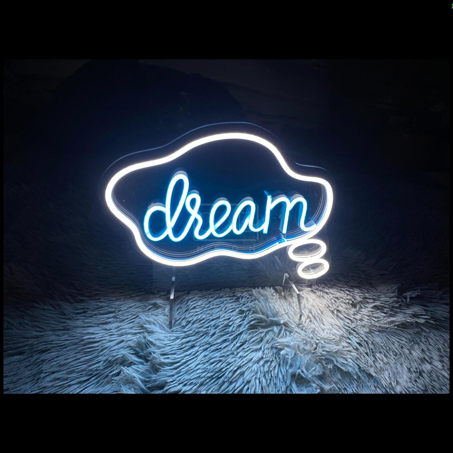 Dream Cloud And Bubble Blue And White Led Neon Sign For Bedroom Studio Decor | Shineneon