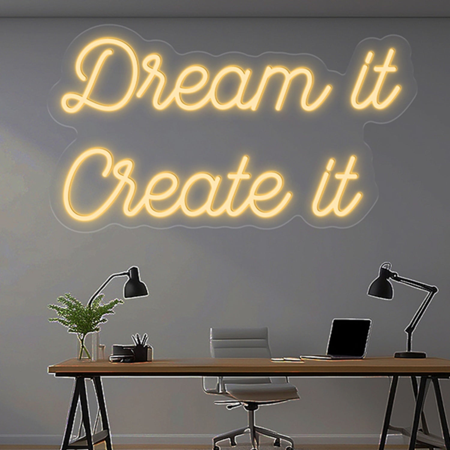 Dream It Create It Home Office Neon Sign Wall Art Decor | Shineneon