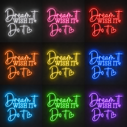 Dream It Do It Wall Decor LED Neon Sign - 05 Color Grid
