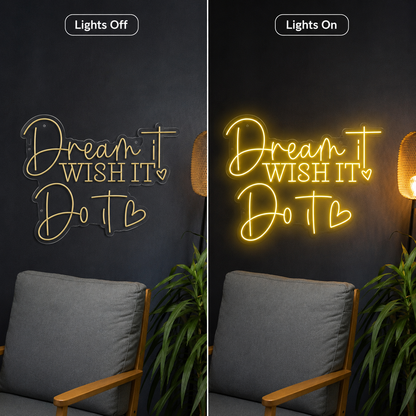 Dream It Do It Wall Decor LED Neon Sign - 06 Day Night Comparison