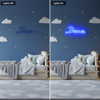 Dream LED Neon Sign Wall Neon Sign - 06 Day Night Comparison