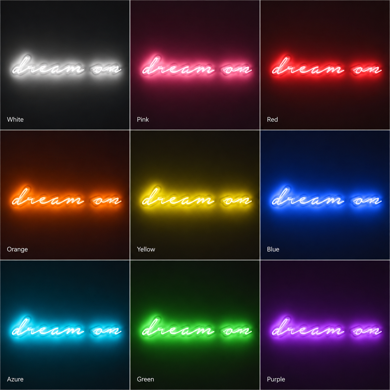 Dream On LED Neon Sign Home Wall Art - 05 Color Grid