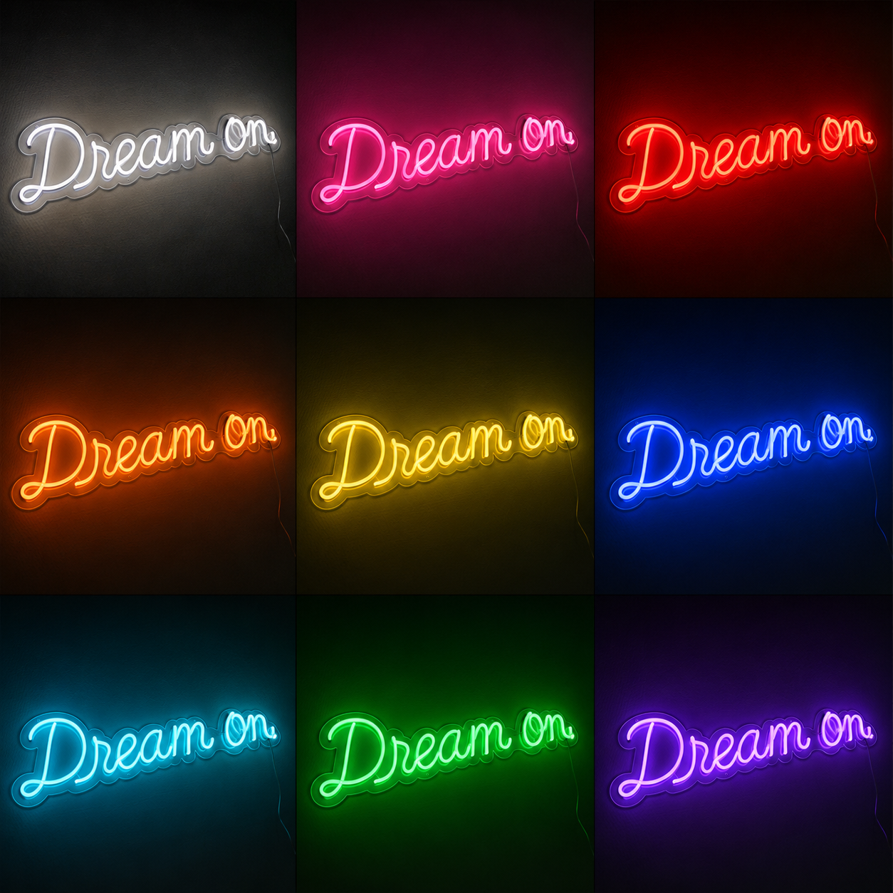 Dream On LED Neon Sign Wall Neon Sign - 05 Color Grid