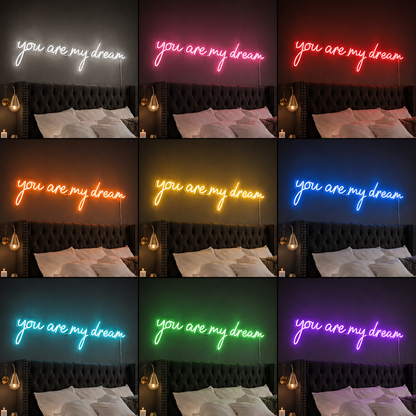 Dream Script Bedroom LED Neon Sign color grid