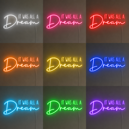 Dream Script Bedroom Was LED Neon Sign color grid