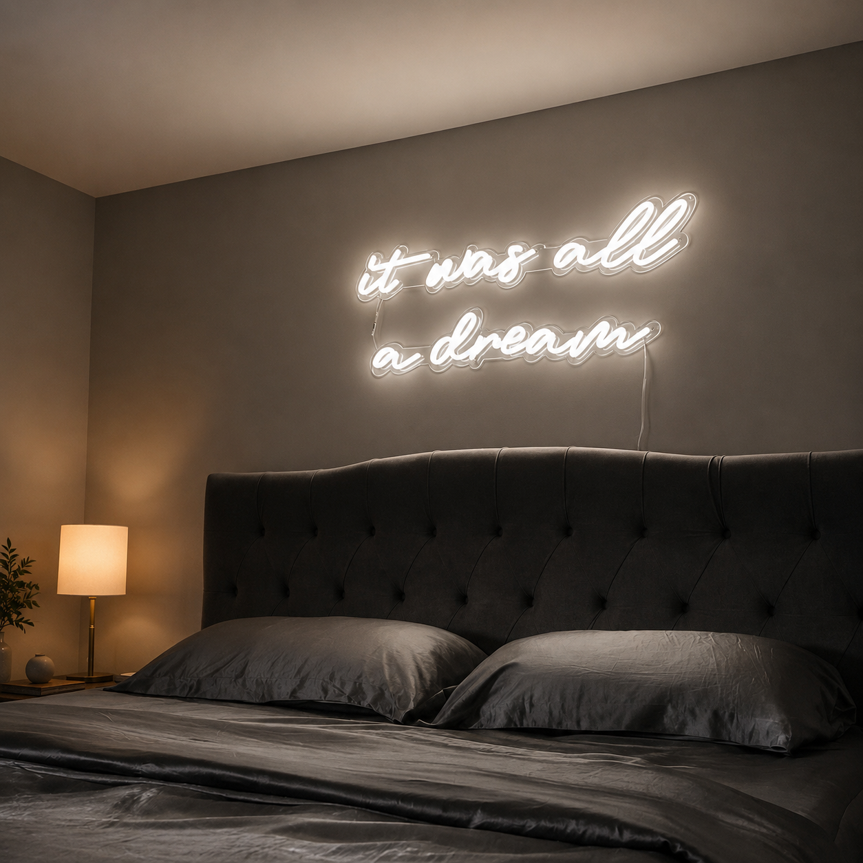 Dream Script Bedroom White LED Neon Sign main product image