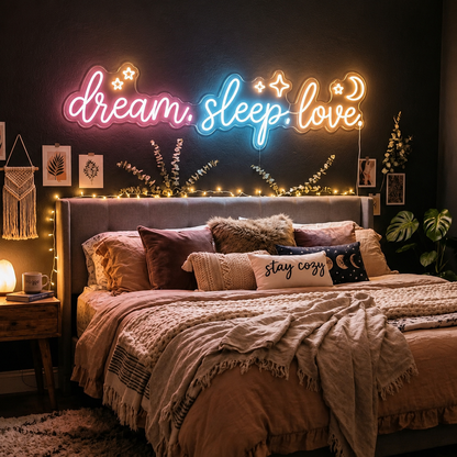 Dream Sleep Love Bedroom LED Neon Sign - 01 Original Product Image