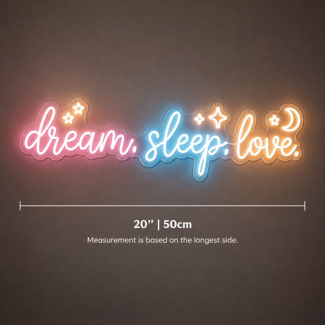 Dream Sleep Love Bedroom LED Neon Sign - 04 Size Image