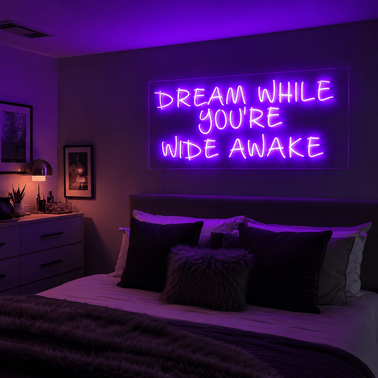 Dream While You Re Wide Awake Wall Decor LED Neon Sign - Shineneon