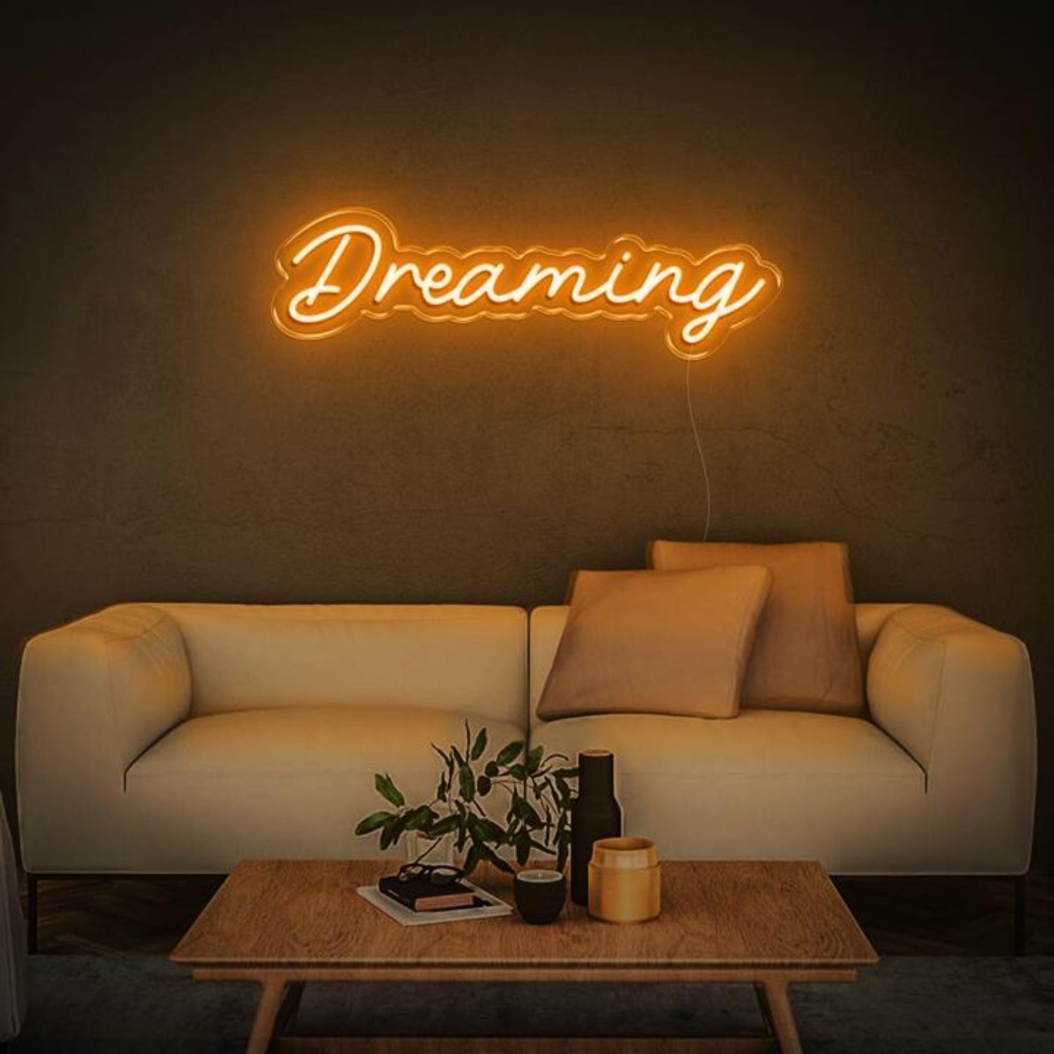 Dreaming Warm Amber Led Neon Sign For Cozy Living Room Bedroom Decor | Shineneon