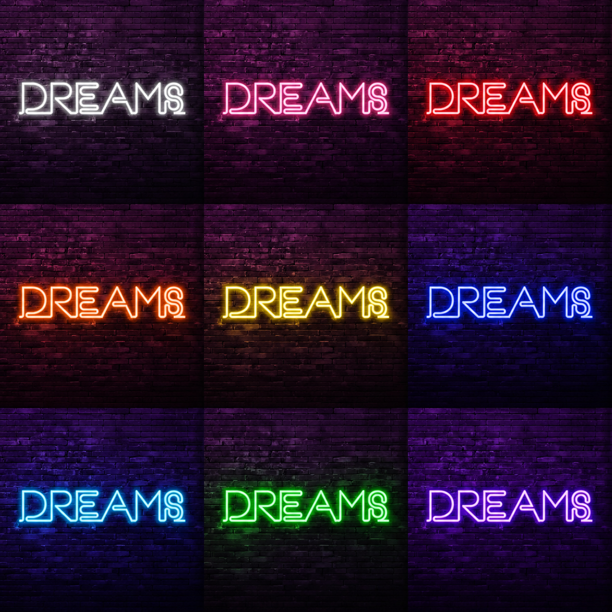 Dreams LED Neon Sign - 05 Color Grid