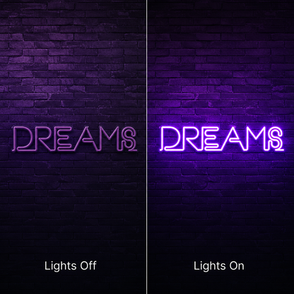 Dreams LED Neon Sign - 06 Day Night Comparison