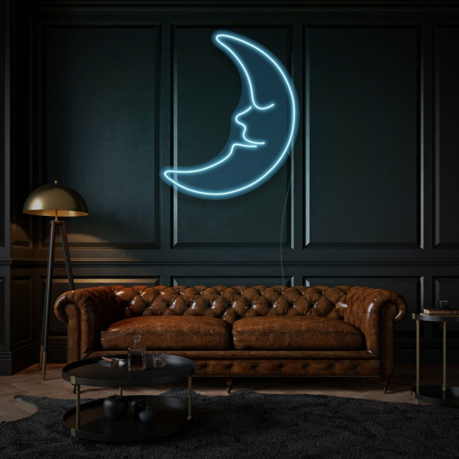 Dreamy Young Moon Neon Whimsical Nighttime Wonder - Shineneon