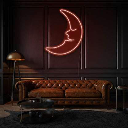 Dreamy Young Moon Neon Whimsical Nighttime Wonder - Shineneon