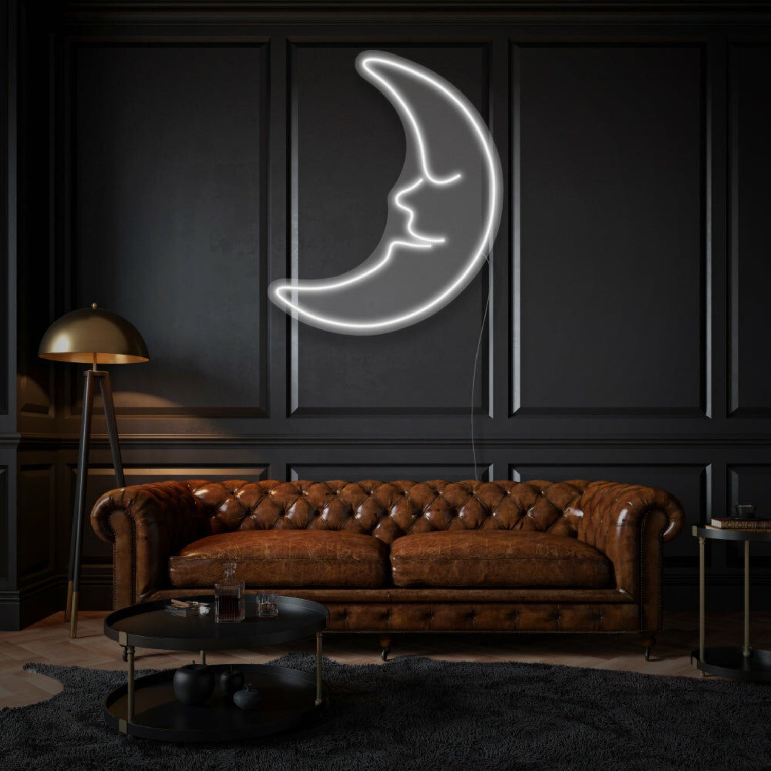Dreamy Young Moon Neon Whimsical Nighttime Wonder - Shineneon