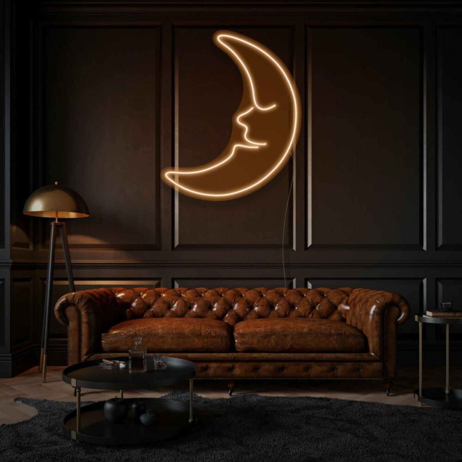 Dreamy Young Moon Neon Whimsical Nighttime Wonder - Shineneon