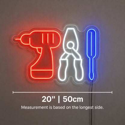 Drill And Tools Neon Sign LED Neon Sign size image