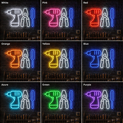 Drill And Tools Neon Sign LED Neon Sign color grid