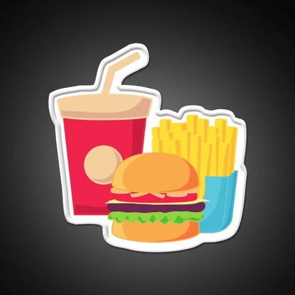 Drink And Fries Fast Food Led Neon Sign For Burger Place Wall Art Rgb Color - Shineneon
