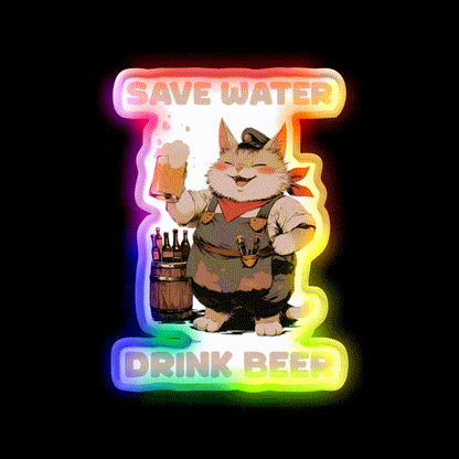 Drink Beer Always Man Cave Bar Led Neon Sign Rgb Color