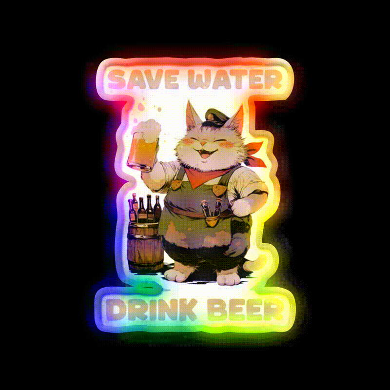 Drink Beer Always Man Cave Bar Led Neon Sign Rgb Color